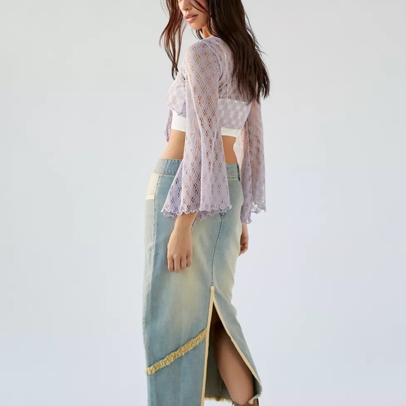 BDG Urban Outfitters Denim Patchwork Midi Skirt - Picture 3 of 6